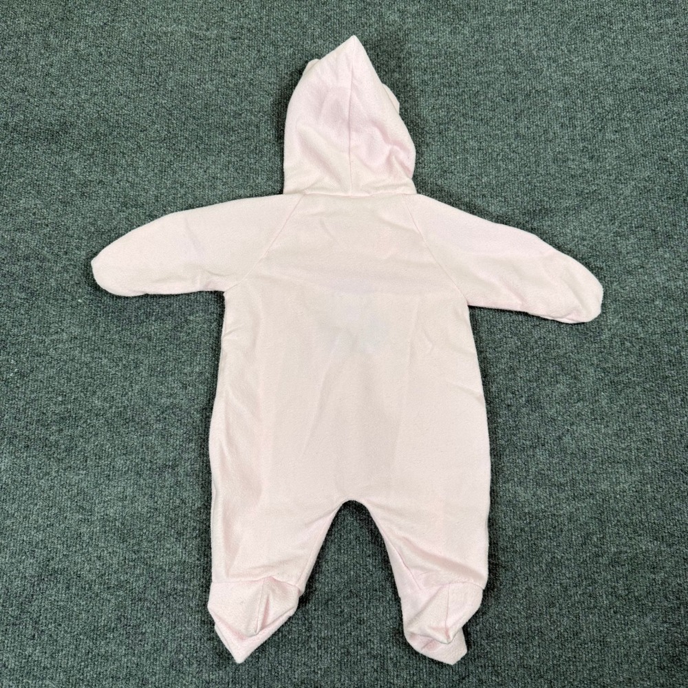 Disney Winnie the Pooh Vintage Pink Fleece Pram Suit Hooded Footie 0-6 Months - Picture 6 of 9